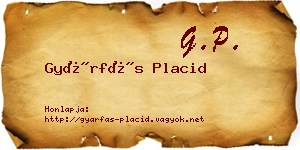 Gyárfás Placid névjegykártya